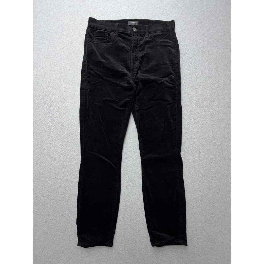 7 For All Mankind High Waist Ankle Skinny Jeans Womens 30 Black Velvet